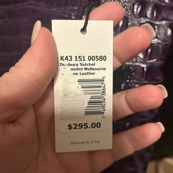 Brahmin Duxbury Satchel Ultraviolet Melbourne Purple Crocodile Embossed Handbag - Picture 4 of 4